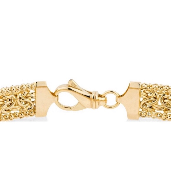18k Gold Over Silver Italian Byzantine Bracelet - Picture 2 of 4